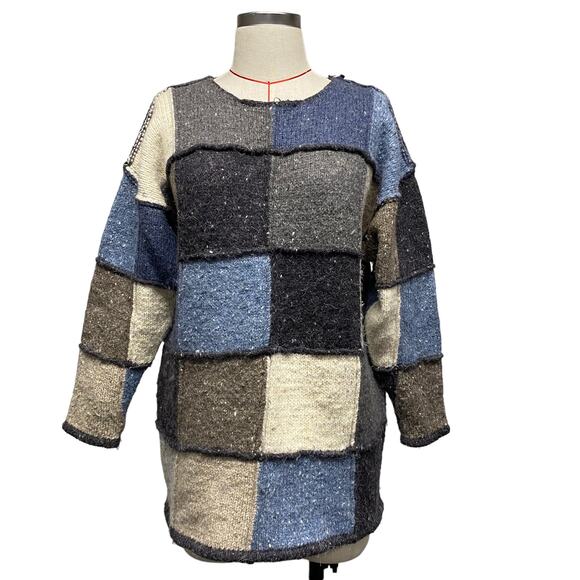 Vintage Alpine Collection Size 14/16 Patchwork Wool Blend Sweater - Picture 1 of 6